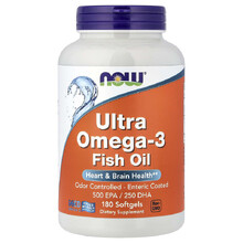 Ultra Omega-3 Fish Oil 500 EPA /250 DHA 180 мягких капс (NOW)