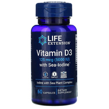 Vitamin D3 125 мкг (5000 IU) with Sea-Iodine 60 капс (Life Extension)