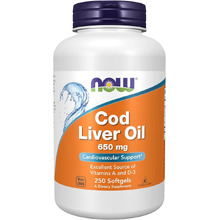Cod Liver Oil 650 мг 250 мягких капс (NOW)