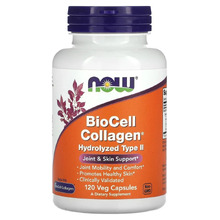 BioCell Collagen Hydrolyzed Type II 120 Вег капс (NOW)