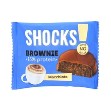Брауни глазированный SHOCKS 50 г - кофе с молоком (FitnesSHOCK)