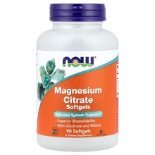 Magnesium Citrate 134 мг 90 мягких капс (NOW)