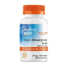 Iron 100% chelated 27 мг (Hi Abs) 120 таб (Doctors Best)