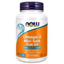 Omega-3 ENTERIC Fish Oil 180 EPA/120 DHA 180 мягких капс (NOW)