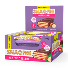 Батончик вафельный SNAQFER глазированный 45 г - фундучный крем и бельгийский шоколад (Bombbar)