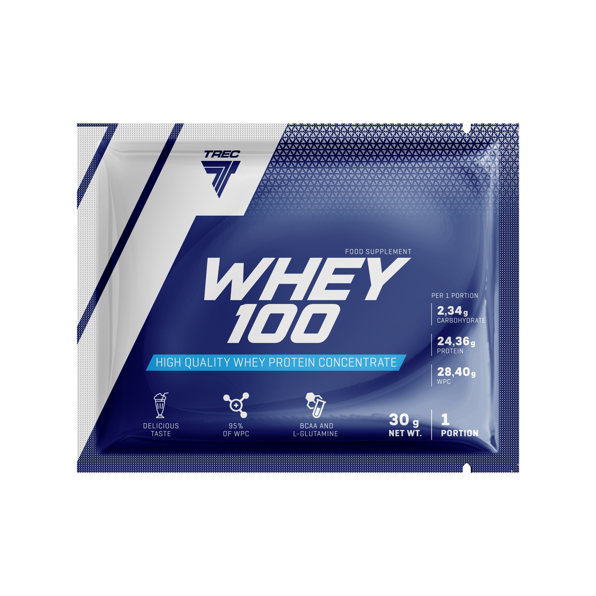 Протеин Trec Nutrition Whey 100, 30 г 30 шт купить в интернет-магазине 5lb  с доставкой по Москве